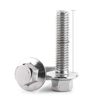 Afbeelding van 10 stuks M6 roestvrij staal SS304 schroevenset, hex flens schroeven cap washer kop Fastener M6*25