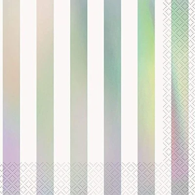 Afbeelding van Servetten Iridescent strepen 33x33cm 16 stuks