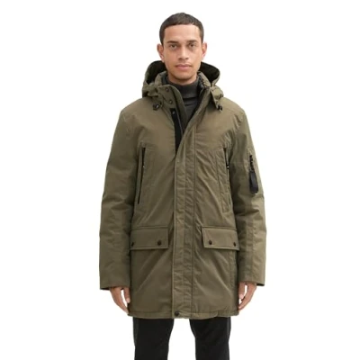Afbeelding van TOM TAILOR Heren 1042520 Parka, 11848 Jungle Soil Green, XXL, Groen, XXL