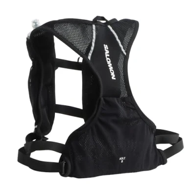 Afbeelding van Salomon Agile 2 delige set drinkvest met flessen, uniseks, essentiële capaciteit, reflecterende details, bewegingscomfort, zwart