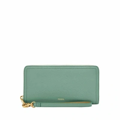 Afbeelding van FOSSIL Portemonnee Logan RFID Zip Around Clutch Mist Groene