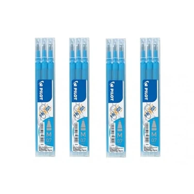Afbeelding van Pilot FriXion Ball rollerball 4 vullingenset van elk 3 stuks lichtblauw