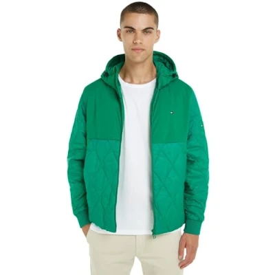 Afbeelding van Tommy Hilfiger Heren CL MIX HOODED JAS Olympic Groen XL, Olympisch Groen, XL
