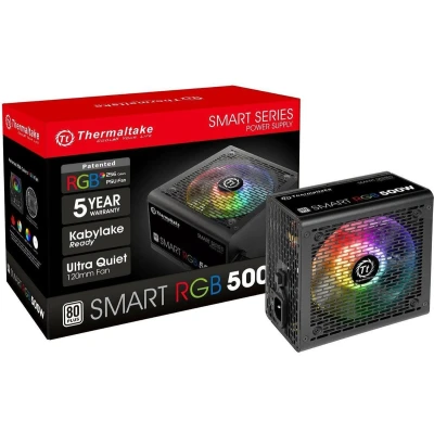 Afbeelding van Thermaltake Smart RGB voedingseenheid 500 W 20+4 pins ATX zwart