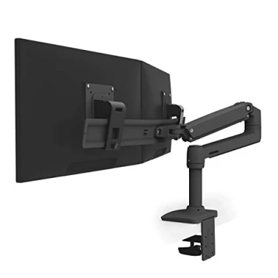 Afbeelding van LX Dual Direct Monitorarm in zwart Monitor tafelhouder met gepatenteerde CF technologie voor 2 beeldschermen tot 27 inch, 33 cm hoogteverstelling, VESA standaard en 10 jaar garantie