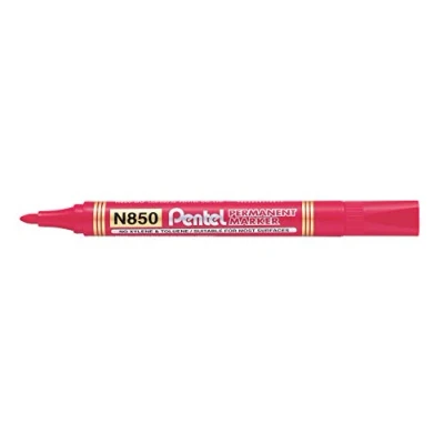 Afbeelding van Pentel N850 Permanent Marker, Bullet Point, Rode inkt, 1 pak van 12 markers