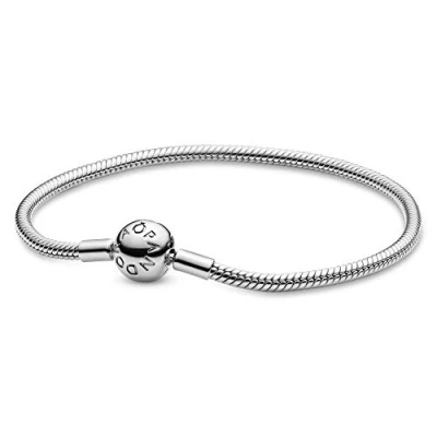 Afbeelding van Pandora Icons Zilveren armband met slangenketting, ronde sluiting, 16