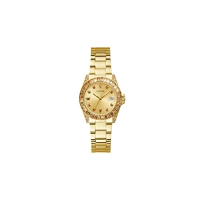 Afbeelding van Guess US vrouwen Gouden toon en kristal analoog horloge, Toon, armband