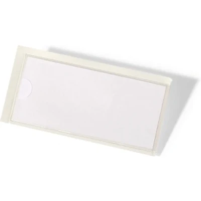 Afbeelding van Durable 802119 Pocketfix, zelfklevende zakjes voor het inbrengen van etiketten, 10 stuks, 32x74mm, transparant