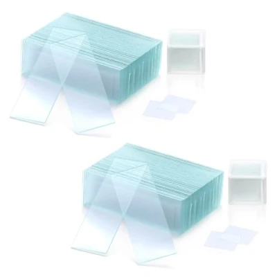 Afbeelding van QWORK® 100 objectglaasjes 76x26mm en 200 dekglaasjes 18x18mm, matte randen