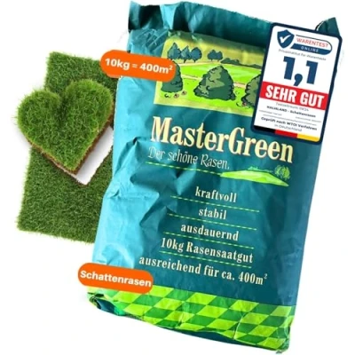 Afbeelding van Graszaad, schaduwgras, snelkiemend, 10 kg = 400 m², herfst, zeer goed getest, droogbestendig, gazonreparatie, gazon, achterzaaien, nieuwzaaien