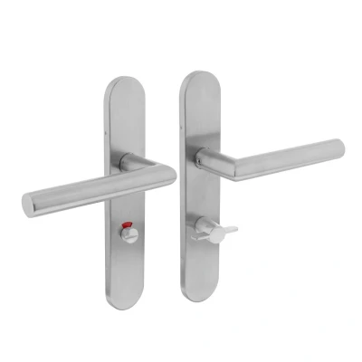 Afbeelding van Deurklink met wc sluitingschild Intersteel 63 mm (RVS, Set)