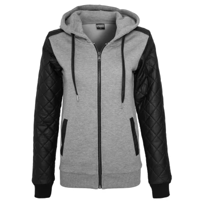 Afbeelding van Urban Classics Diamond Sweater met rits, Dames, Maat: Medium, Grey/black