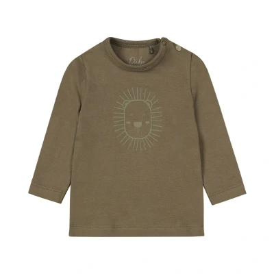 Afbeelding van Dirkje baby longsleeve met printopdruk groenbruin