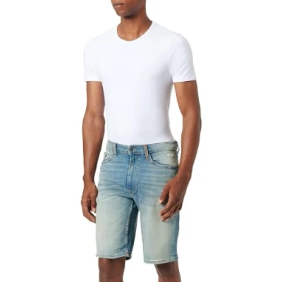 Afbeelding van Blend Heren Denim Shorts, 200291/Denim Middle Blue, L, Midden Blauw, L