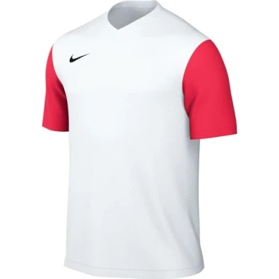 Afbeelding van Nike Heren Short Sleeve Top M Nk Df Tiempo Prem Ii Jsy Ss, Wit/Bright Crimson/Zwart, DH8035 101, L