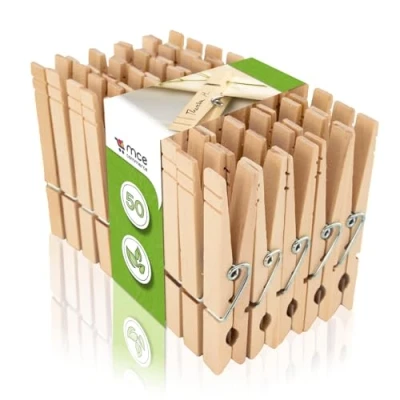 Afbeelding van Holz Wäscheklammern A00148025 natuurlijk berkenhout, 84 mm, 50 stuks, mm