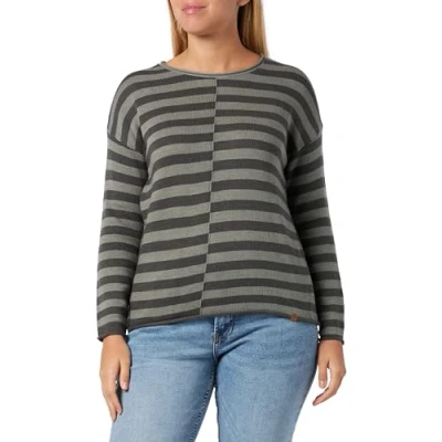 Afbeelding van camel active Gebreide trui met gestreept patroon Maat womenswear L Grijs Groen