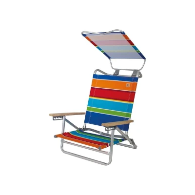Afbeelding van Eurotrail Strandstoel Mediterranee 2 in 1 kleurstrepen