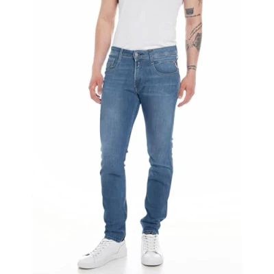 Afbeelding van Replay Anbass Powerstretch Jeans voor heren, slim fit, 009, medium blue., 32W x 32L