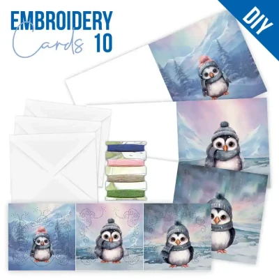 Afbeelding van Stitch and Do Cards 10 Berries Beauties Cute Penguins