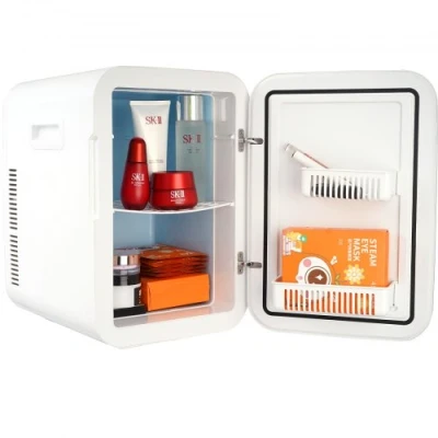 Afbeelding van VEVOR mini koelkast, 20 liter, 22 blikjes, 2 in 1 kleine koel en verwarmingsfunctie, minibar, drankkoelkast 9 V DC/220 AC, koelkast voor kantoren slaapzalen, wit