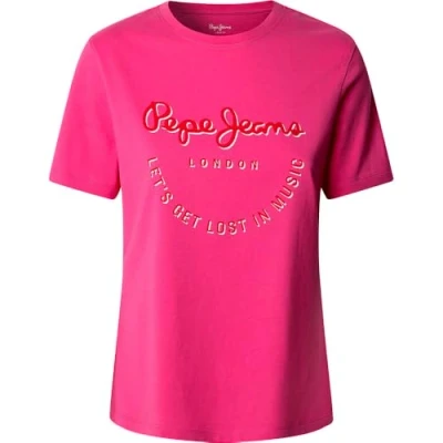 Afbeelding van Pepe Jeans Rumer Tshirt print, Dames, Maat: XS, Fuchsia