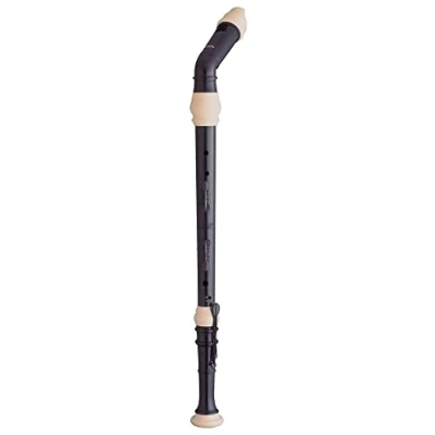 Afbeelding van Aulos F Bow fluit Symphony 521 (barokvingerzetting, compleet met tas, draagkoord, veterdoos en grepentabel, kunsthars), donkerbruin