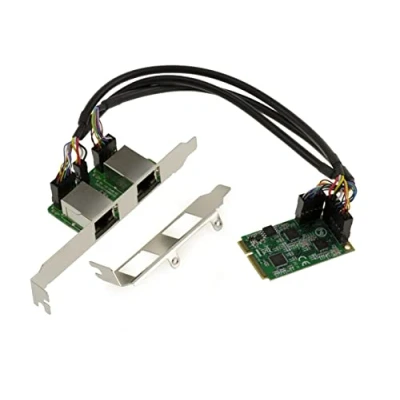 Afbeelding van KALEA INFORMATIQUE Mini PCIe MiniPCIe kaart 2 poorten 2.5 Gigabit RJ45 LAN ethernet 10 100 1000 1G 2.5G Dual Chipset Realtek RTL8125