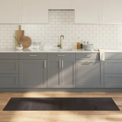 Afbeelding van Vloerkleed rechthoekig 60x200 cm bamboe donkerbruin