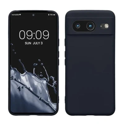 Afbeelding van kwmobile telefoonhoesje geschikt voor Google Pixel 8 Hoesje smartphone Precisie camera uitsnede TPU back cover in marineblauw