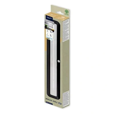 Afbeelding van Müller Licht Mobina Sensor 30 LED batterijverlichting oriëntatielicht nachtlampje, cm lengte, neutraal wit 4000 K, 2 W, oplaadbaar via USB, zelfklevend, zwart