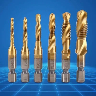 Afbeelding van 6 stks Metrische Draad Tap Boren Set, M3 M10 Coated HSS Boor en Bits 1/4 &quot;Hex Shank, Voor Snijden