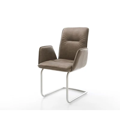 Afbeelding van sledemodel Vinja Flex rond roestvrij staal taupe vintage
