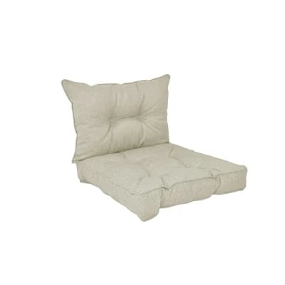 Afbeelding van POKAR Zitkussen Rugkussen Lounge Kussen Tuin voor Tuinmeubelen Loungemeubels Set van 2: 60x60x10 cm + 60x40x10 cm, Beige