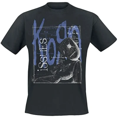 Afbeelding van Korn Issues Tracklist in a Box T shirt zwart XXL 100% katoen Band merch, Bands
