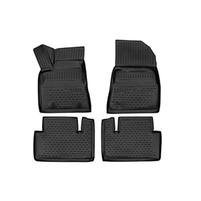 Afbeelding van 3D rubberen matten element Maatwerk vloermatten TESLA Model 3 2017 Limousine 4 stuks