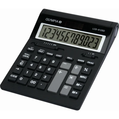 Afbeelding van Olympia LCD 612 SD Bureaurekenmachine Zwart Aantal displayposities: 12 werkt op batterijen (b x h d) 212 42 162 mm