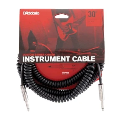 Afbeelding van D&quot;;Addario PW CDG 30BK Coiled instrumentkabel zwart 9 m (30 ft)