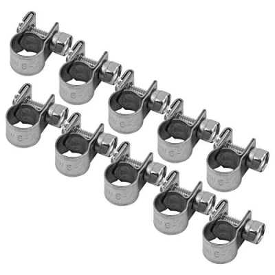 Afbeelding van 10 stks/set Slangklemmen Rvs Heavy Duty T Bolt Mini Brandstofleiding Pijp Clips 6 Mm 20 Optionele Maat voor Sanitair (7 9 Mm)