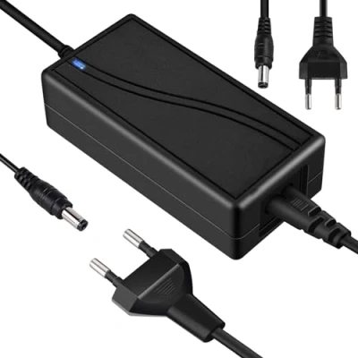 Afbeelding van Voeding 12V 6A AC DC Adapter: LED Transformator Adapter 72W Strip voor lichtstrips monitoren TV versterker camerasysteem, Euro stekker 5,5 x 2,5/2,1 mm