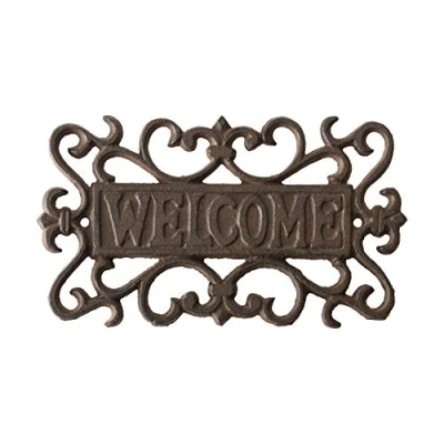 Afbeelding van Esschert Design wanddecoratie 21,6 x 12,7 cm gietijzer bruin