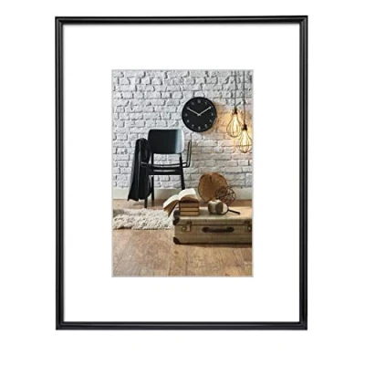 Afbeelding van Hama Fotolijst &quot;Sevilla&quot;, DIN A4 (21 x 29,7 cm), met papieren passe partout 15 20 cm, onbreekbaar kunststof glas, om op te hangen, zwart