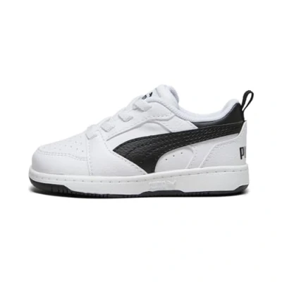 Afbeelding van PUMA Unisex Baby Rebound V6 Lo Ac Inf Sneakers, Wit Zwart Zwart, 21 EU