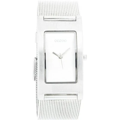 Afbeelding van OOZOO Timepieces zilverkleurige horloge met metalen mesh armband C1996