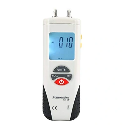 Afbeelding van Akozon digitale manometer, HT 1890 handmanometer, drukverschil, 11 selecteerbare eenheden, manometer voor het meten van en drukverschildruk