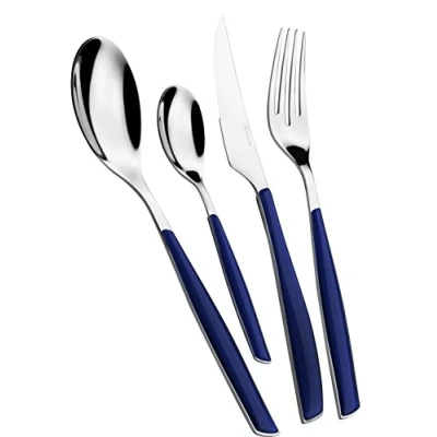 Afbeelding van Bugatti GLBU 021G50 Glamour tafelservies, SAN/staal, 22 x 8 30 cm, marineblauw, 24 delig