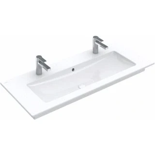 Afbeelding van Villeroy en boch venticello meubelwastafel 1200 x 500 175 mm wit alpin met overloop 2 kraangaten 4104ck01