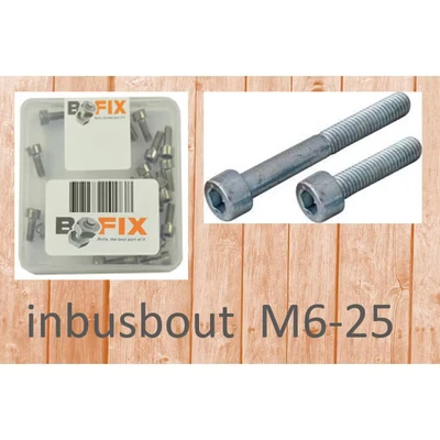 Afbeelding van Bofix Inbusbout M6x25 verzinkt (25st)