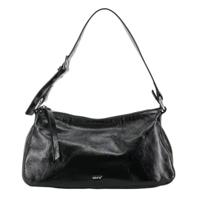 Afbeelding van abro Leren Schoudertas Leather Alias Soft Hobo Bag By My Side Black / Nickel Zwart